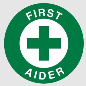 First Aider Badges Circular 58mm With Pin 5 Nos Breval Consulting 