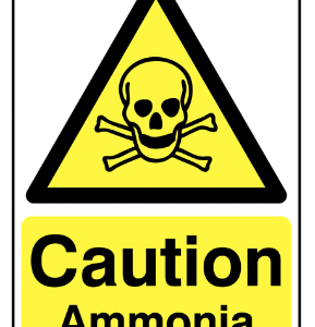 CHEMICAL SUBSTANCE CAUTION SIGN - AMMONIA