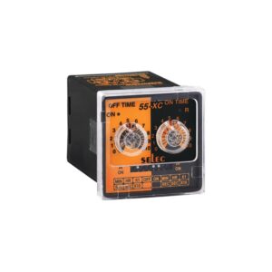 Selec Make Panel mount timer with cyclic function, 1sec to 10hr, 2 C/O, 20 to 240V AC & 12 to 240V DC [55XC-T8]