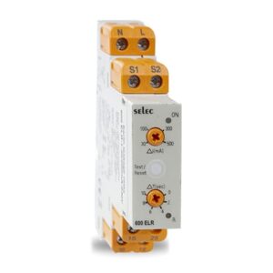 Selec Make Analog earth leakage relay, Leakage current range: 30mA to 500mA, 1 C/O, 230V AC, 1M size [600ELR-1-30mA/500mA]
