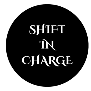 Shift In Charge Badges , Circular 58mm , with pin - 5 nos