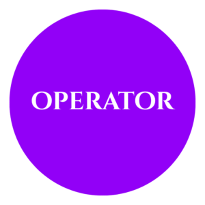 Operator 58 mm Circular Badge with pin - 5 nos