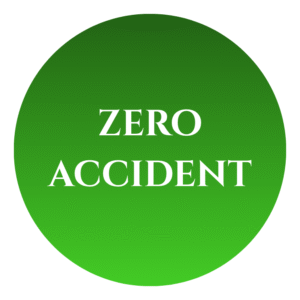 Zero Accident 58 mm circular badge , with pin - 5 nos