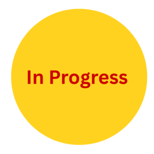 IN PROGRESS 44 MM CIRCULAR BADGE  with pin - 5nos