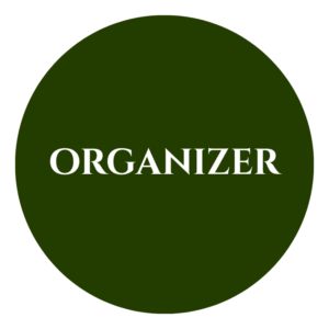  Organizer 58mm Badge with pin - 5 nos