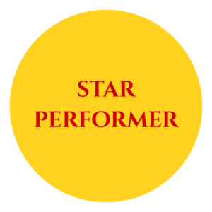 Star Performer 58mm Badge with pin - 5 nos