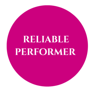 Reliable Performer 58mm Badge with pin - 5nos