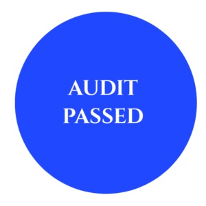 Audit Passed 58mm Badge with pin - 5 nos