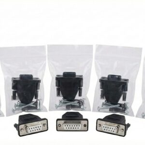 Set of 5 D-Type Female Connectors with Protective Caps | Industrial Signal & Data Connectors