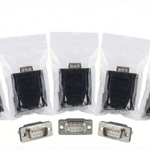 D-Type Male Connectors with Protective Caps (Set of 5) | Durable Industrial Signal Connectors