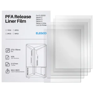 ELEGOO PFA FEP 2.0 film replacement sheets for Saturn 2, Saturn 3, Saturn 4, and 4 Ultra resin 3D printers