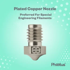 Phaetus plated copper nozzle extruder tip for high-speed and high-temperature 3D printing