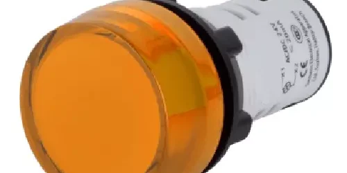 Siemens 3SB52856HL03 amber LED pilot light rated 220–240V AC provides reliable warning and status indication in industrial control panels.