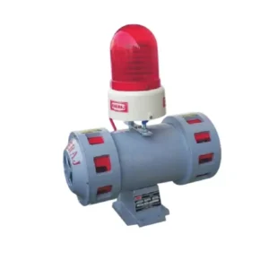 Horizontal double mounting single-phase siren with light industrial audible and visual alarm