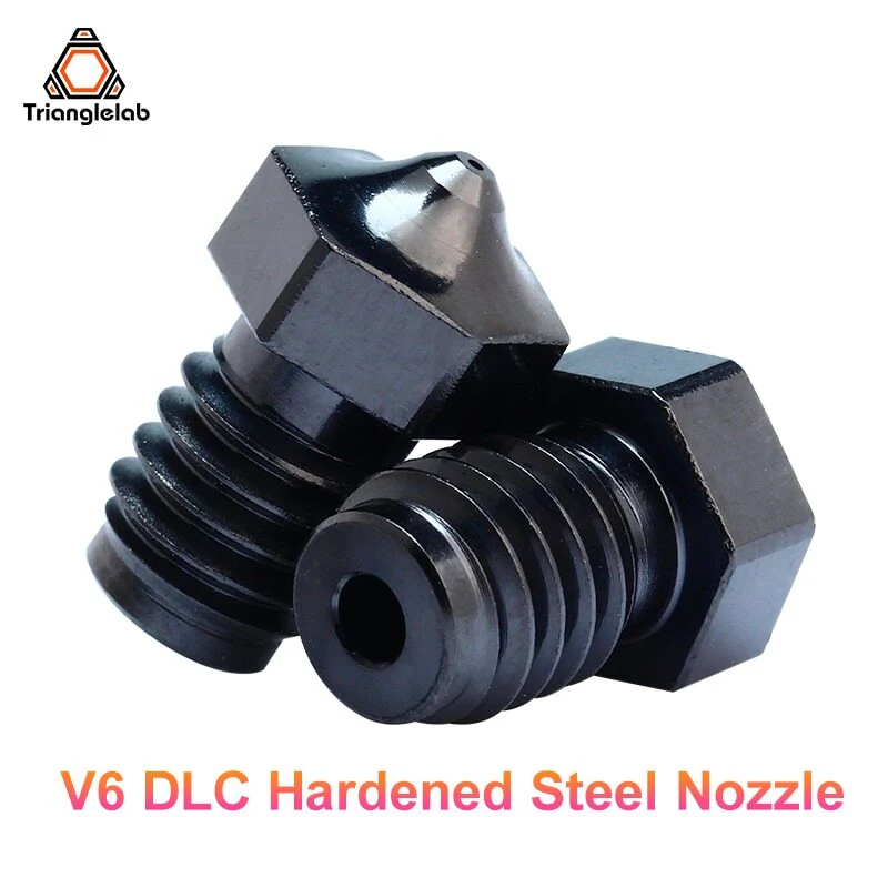 Trianglelab V6 DLC Hardened Steel Nozzle | Abrasive-Resistant 3D Printer Nozzle Trianglelab V6 DLC hardened steel nozzle for abrasive filament 3D printing