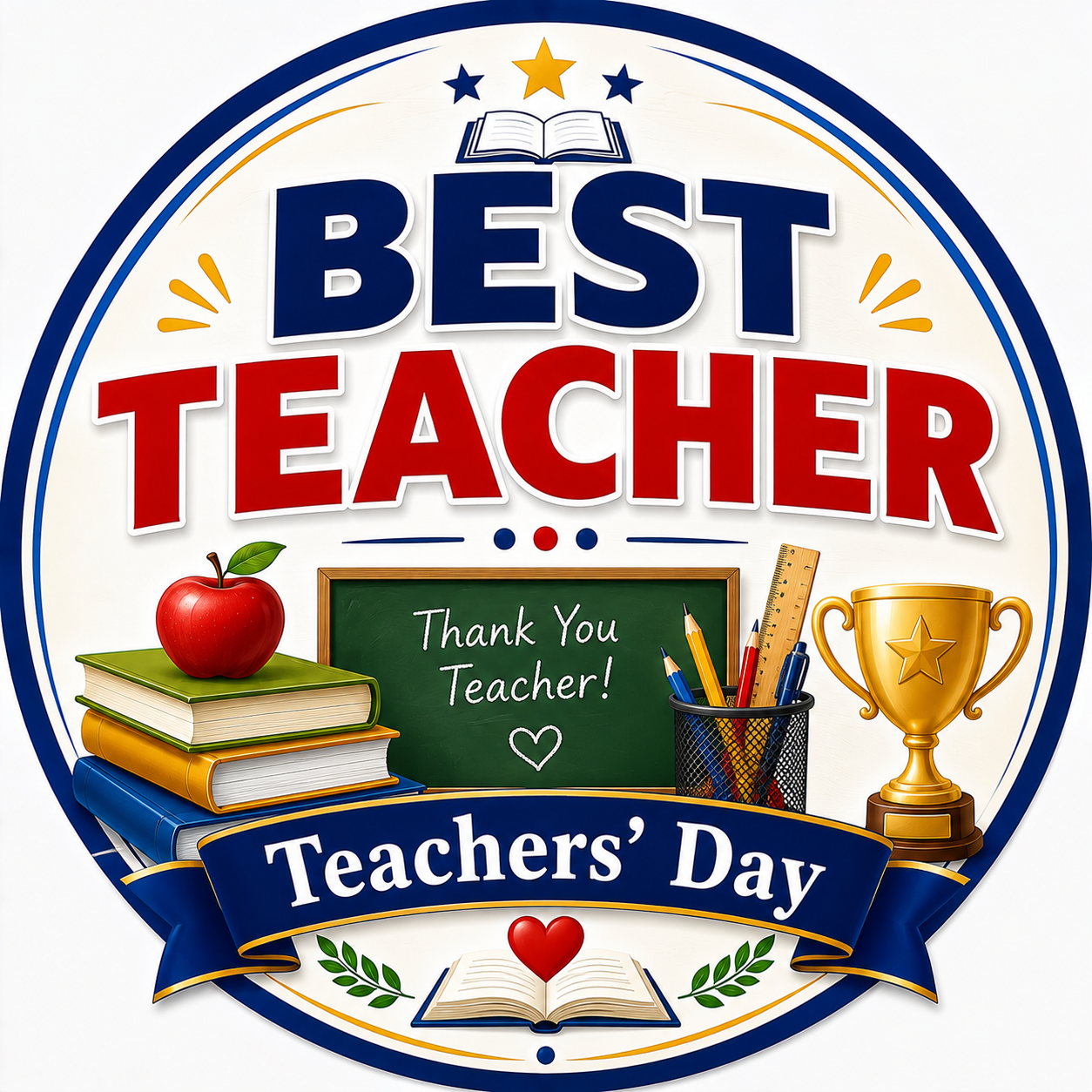 Best Teacher, Badge, 58 mm
