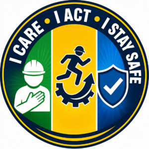 LeanKia I Care I Act I Stay Safe, 58 mm Round Metal Button Badge