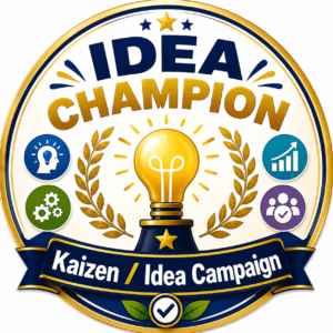 LeanKia Idea Champion, 58 mm Round Metal Button Badge