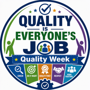 LeanKia Quality Is For Everyone, 58 mm Round Metal Button Badge