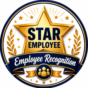 LeanKia Star Employee, 58 mm Round Metal Button Badge