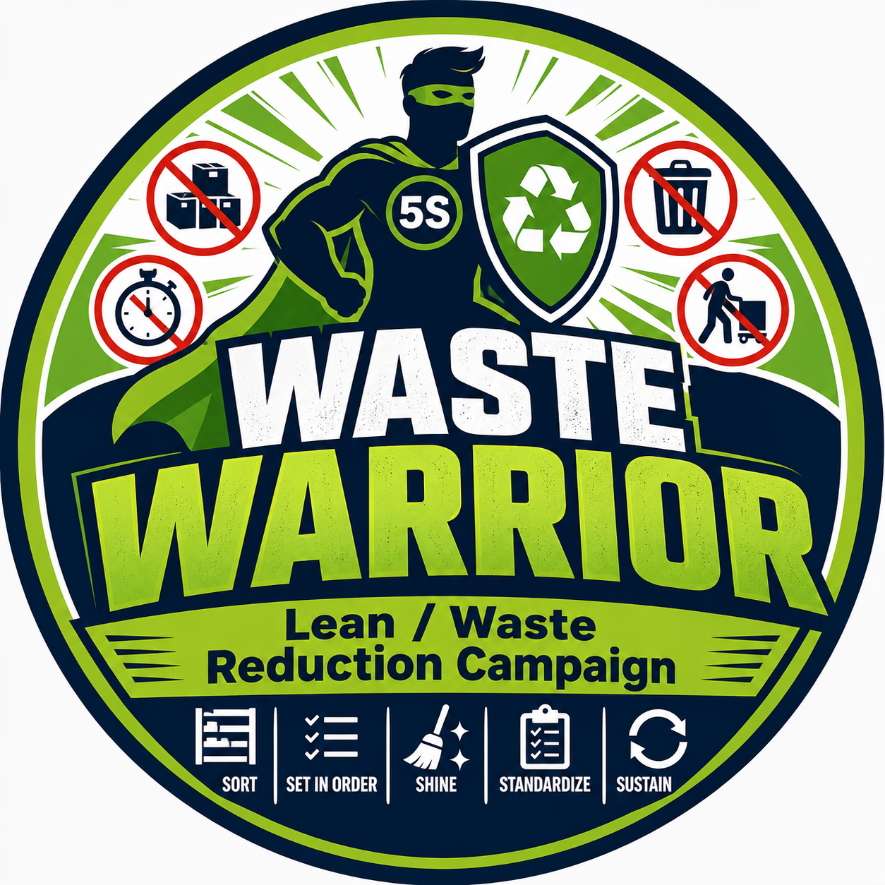 Waste Warrior, Badge, 58 mm