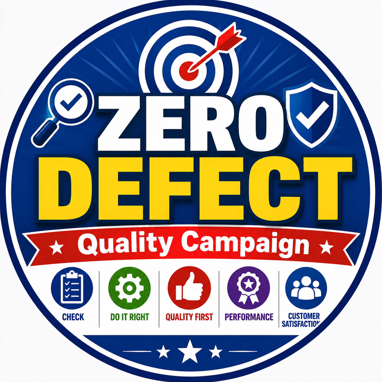 Zero Defect, Badge, 58 mm