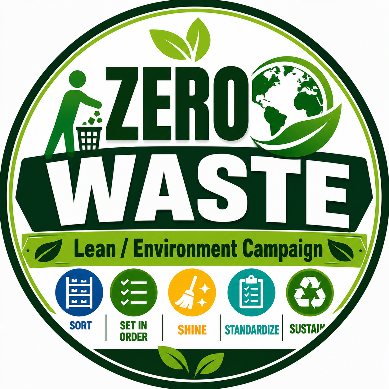 Zero Waste, Badge, 58 mm Zero Waste badge